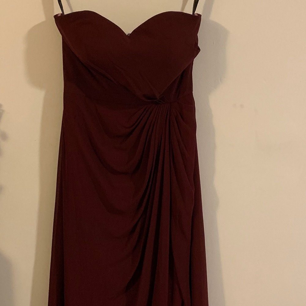 Burgundy bridesmaid or prom dress